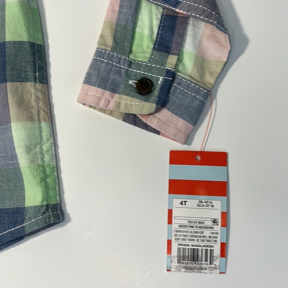 Cat and Jack. Boys' Long Sleeve Plaid Button-Down Shirt  4T - Picture 3 of 5